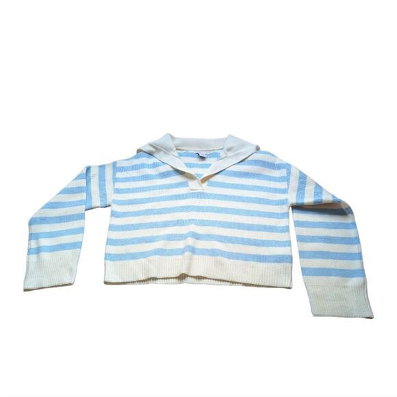 Sincerely Jules Nwot Baby  Blue Polo Stripe  Sweater Xl - Picture 2 of 10